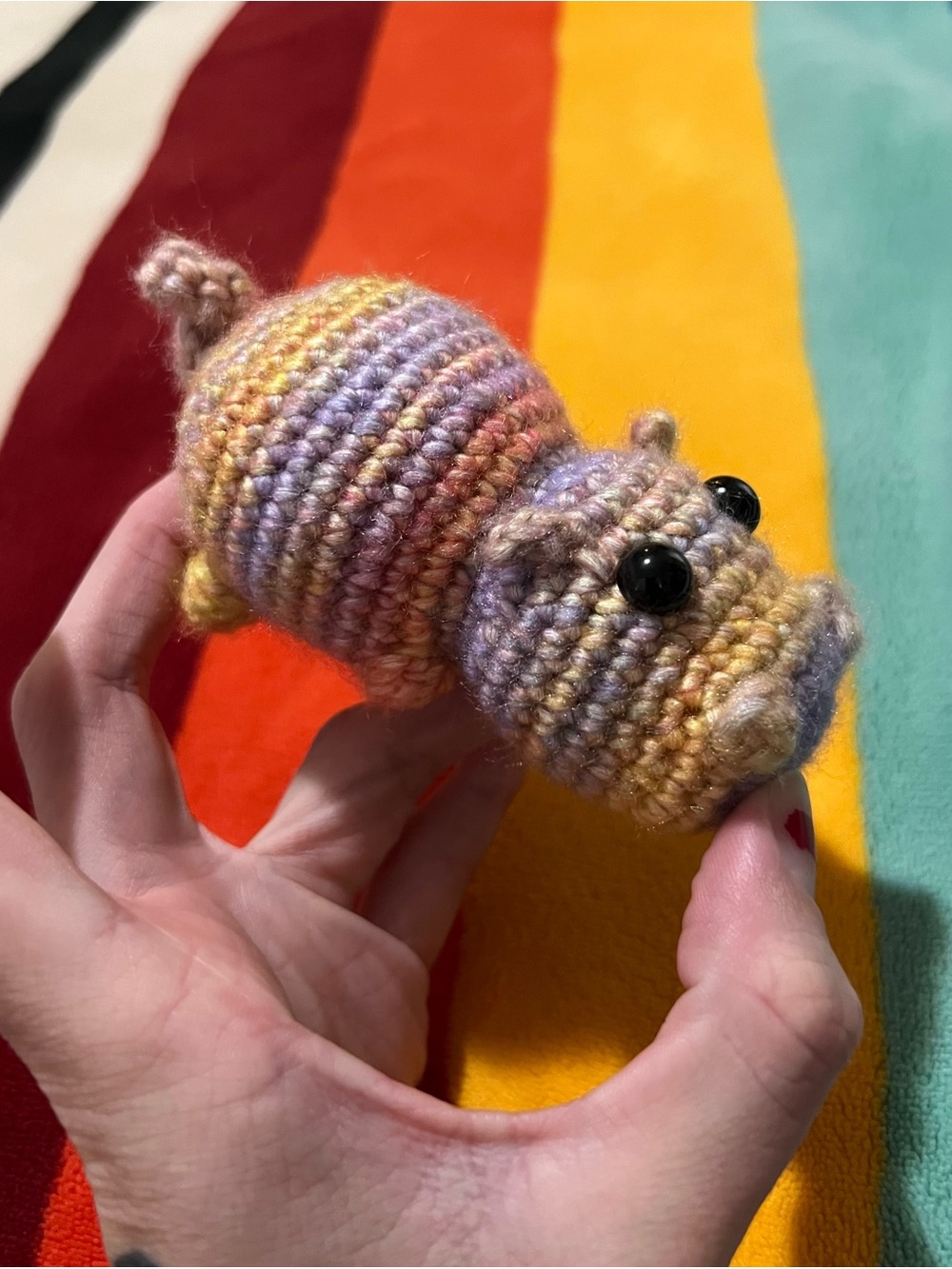 Colorful Mini Crocheted Hippo 🦛